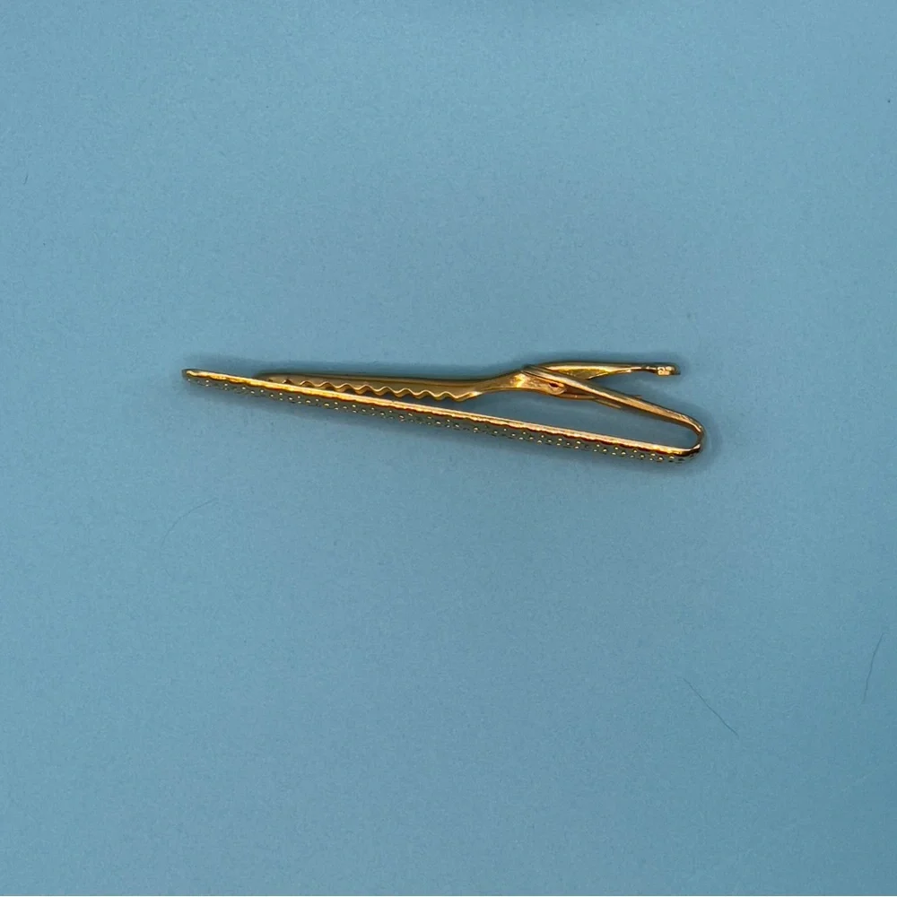Vintage Hickok U.S.A. gold-tone basketweave tie clip in excellent condition✨ - Picture 6 of 11